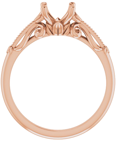 Sužadėtuvių Žiedas „Sculptural-Inspired Solitaire“ 585 Rožinis Aukso Round 6.5mm (2)