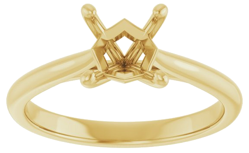 Sužadėtuvių Žiedas „Solitaire“ 585 Geltonojo Aukso Square 5.5mm (3)