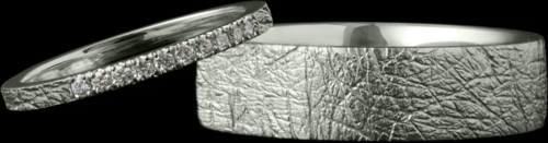 Champagne gold wedding rings with diamonds (2)