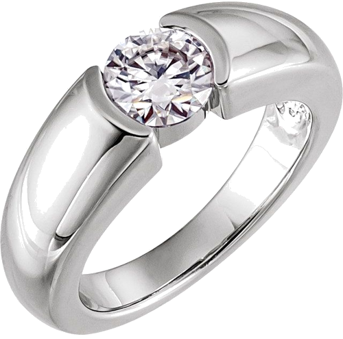 14K White 6.5 mm Round Engagement Band Mounting (3)