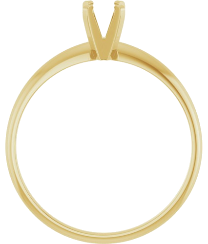 14K Yellow 4.1 mm Round Ultra-Lightweight Solitaire Engagement Ring Mounting (2)