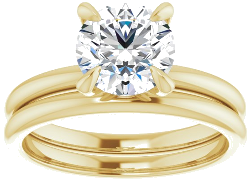 14K Yellow  7.4 mm Round Solitaire Engagement Ring Mounting (8)