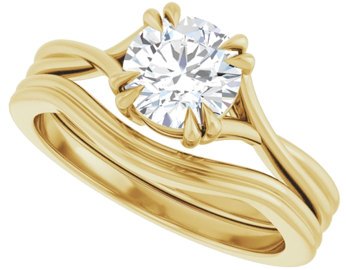 14K Yellow 6.5 mm Round Solitaire Engagement Ring Mounting (10)
