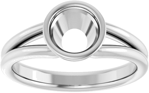 14K White 6.5 mm Round Engagement Ring Mounting (3)