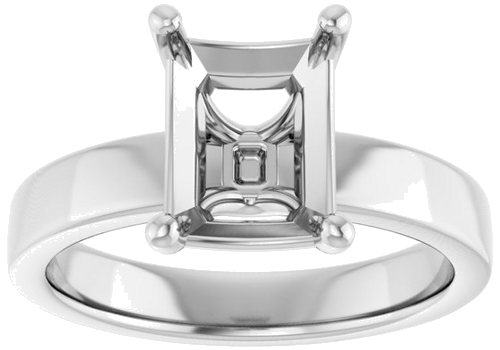 Sužadėtuvių Žiedas „Solitaire“ 585 Baltojo Aukso Emerald 9mm x 7mm (3)