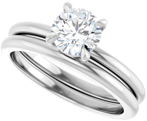 Platinum 6 mm Round Solitaire Engagement Ring Mounting (10)