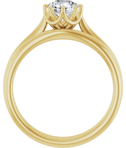 14K Yellow 5.8 mm Round Solitaire Engagement Ring Mounting (7)