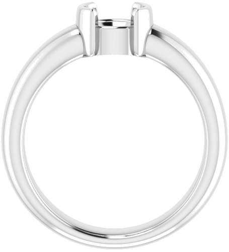 Sužadėtuvių Žiedas „Half Bezel Solitaire“ 585 Baltojo Aukso Round 6mm (2)