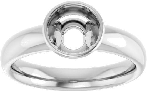 14K White 6.5 mm Round Engagement Ring Mounting (3)