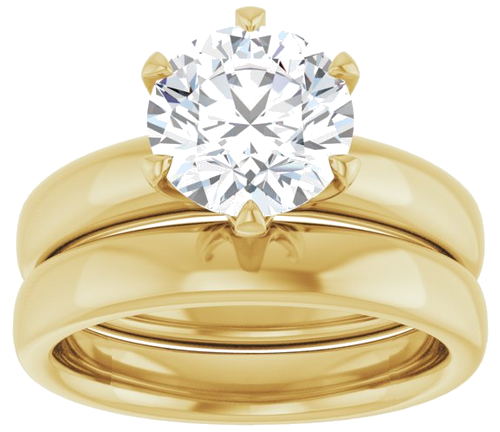 18K Yellow 8.2 mm Round Engagement Ring Mounting (8)