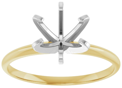 Sužadėtuvių Žiedas „Solitaire“ 585 Baltojo Ir Geltonojo Aukso Round 7.4mm (3)