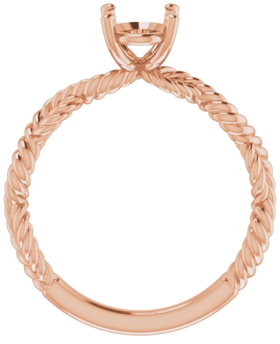 Sužadėtuvių Žiedas „Twisted Rope Solitaire“ 417 Rožinis Aukso Oval 8mm x 6mm (2)