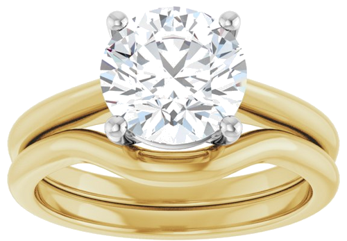 14K Yellow White 8.2 mm Round Solitaire Engagement Ring Mounting (8)