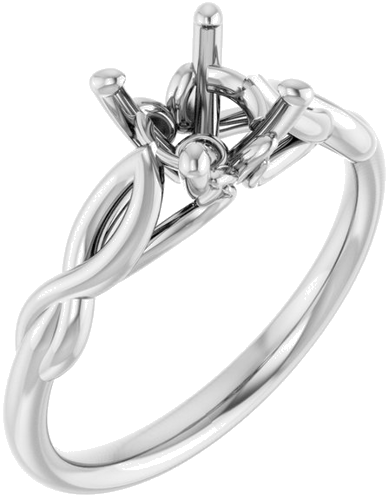 Sužadėtuvių Žiedas „Solitaire“ 585 Baltojo Aukso Round 6.5mm (1)