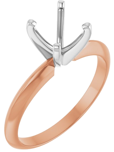 Sužadėtuvių Žiedas „Light Solitaire“ 585 Baltojo Ir Rožinis Aukso Round 6.6mm x 7.2mm (1)