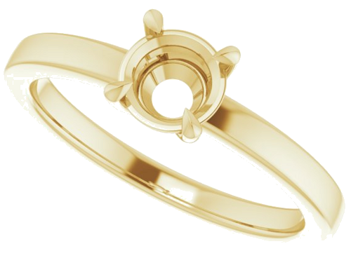 14K Yellow 5.5 mm Round Solitaire Engagement Ring Mounting (5)