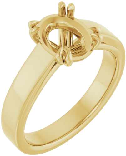 Sužadėtuvių Žiedas „Solitaire“ 585 Geltonojo Aukso Oval 9mm x 7mm (1)