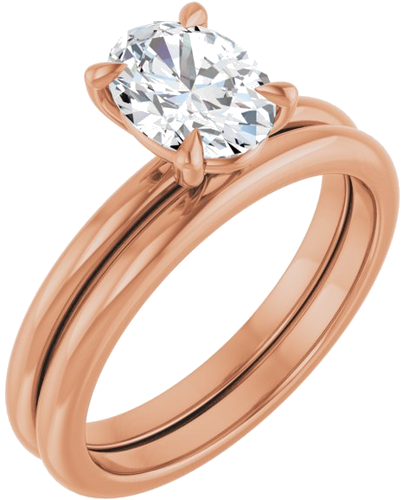 Sužadėtuvių Žiedas 417 Rožinis Aukso Oval 8mm x 6mm (4)