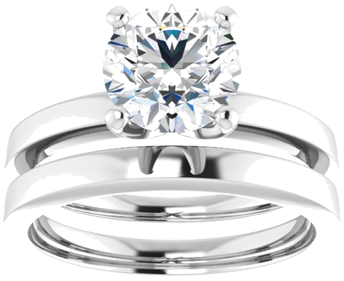 14K White 7.4 mm Round Solitaire Engagement Ring Mounting (8)