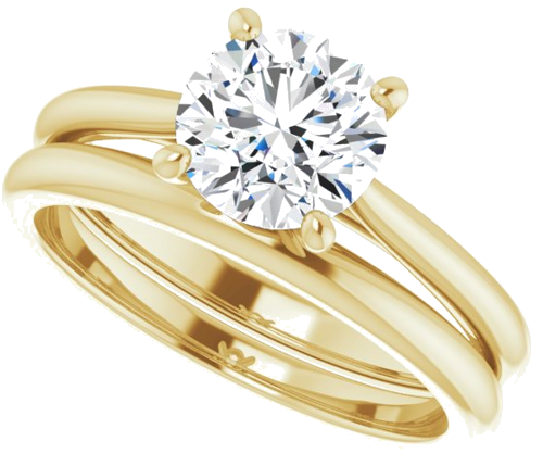 14K Yellow 7 mm Round Solitaire Engagement Ring Mounting (10)