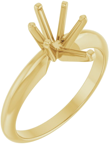 14K Yellow 10x6 mm Pear Heavy 6-Prong Engagement Ring Mounting (1)