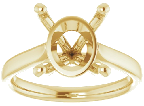 Sužadėtuvių Žiedas „Solitaire“ 585 Geltonojo Aukso Oval 12mm x 10mm (3)