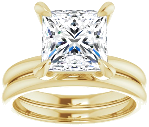 14K Yellow  8x8 mm Square Solitaire Engagement Ring Mounting (8)
