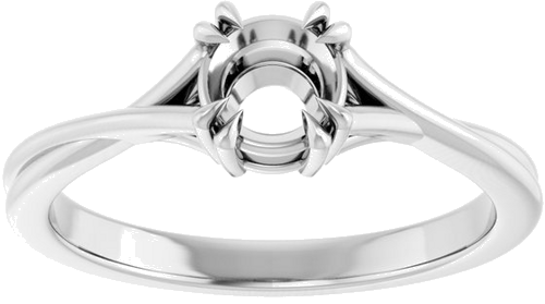 Platinum 5.2 mm Round Solitaire Engagement Ring Mounting (3)