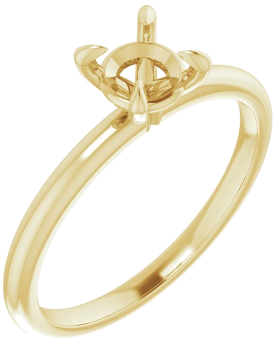 14K Yellow  5.5 mm Round Solitaire Engagement Ring Mounting (1)