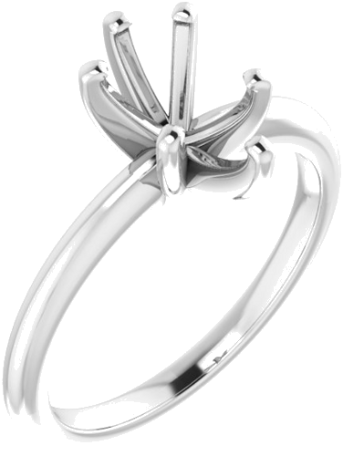 Continuum Sterling Silver  9x6 mm Pear Solitaire Engagement Ring Mounting (1)