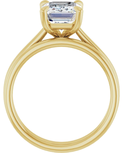 14K Yellow  9x7 mm Emerald Solitaire Engagement Ring Mounting (7)