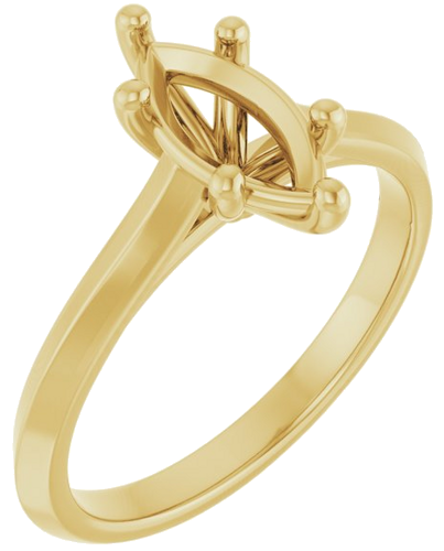 Sužadėtuvių Žiedas „Solitaire“ 585 Geltonojo Aukso Marquise 10mm x 5mm (1)