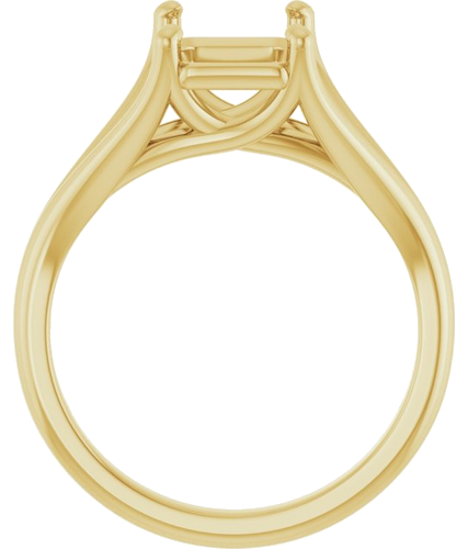 14K Yellow 9x7 mm Emerald Solitaire Engagement Ring Mounting (2)