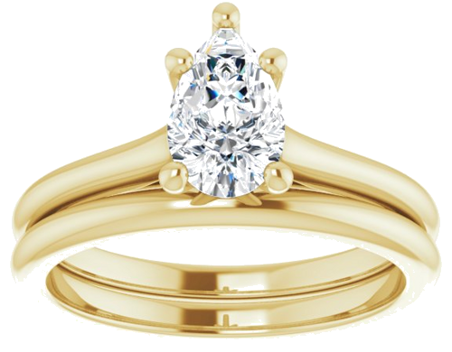 14K Yellow 8x5 mm Pear Solitaire Engagement Ring Mounting (8)