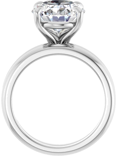 14K White 12x10 mm Oval Solitaire Engagement Ring Mounting (3)