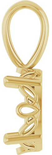 14K Yellow 6x4 mm Oval Pendant Mounting (4)