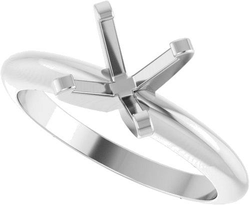 14K White 7 mm Round Solitaire Engagement Ring Mounting (5)