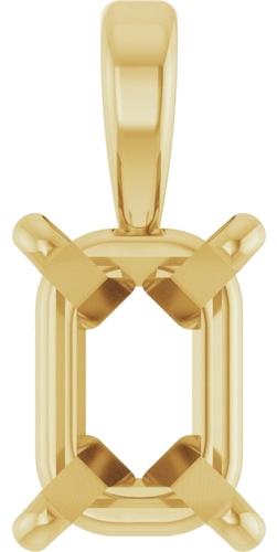 Pakabukas „Emerald 4-Prong Solitaire“ 585 Geltonojo Aukso Emerald 6mm x 4.5mm (1)