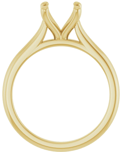 14K Yellow 7 mm Cushion Solitaire Engagement Ring Mounting (2)