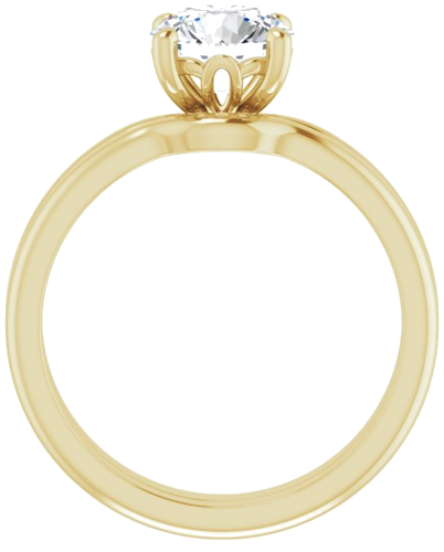 14K Yellow 7 mm Round Solitaire Engagement Ring Mounting (7)