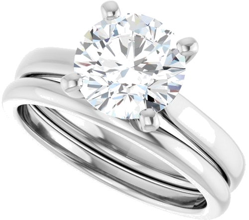 14K White 8 mm Round Engagement Ring Mounting (10)