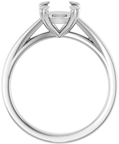 14K White 9x7 mm Oval Engagement Ring Mounting (2)
