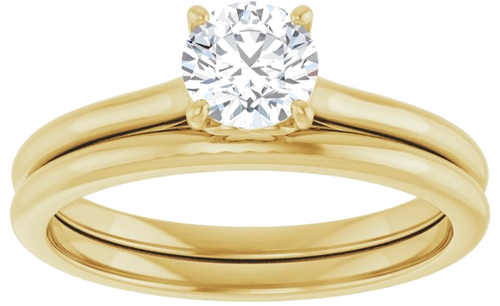 14K Yellow  5.2 mm Round Solitaire Engagement Ring Mounting (8)