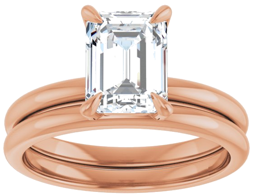 Sužadėtuvių Žiedas „Solitaire“ 585 Rožinis Aukso Emerald 8mm x 6mm (8)