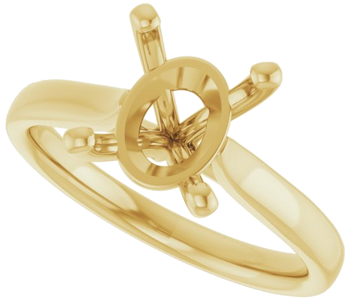 18K Yellow 10x8 mm Oval Engagement Ring Mounting (5)