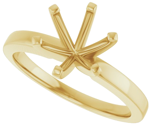 Sužadėtuvių Žiedas „Solitaire“ 585 Geltonojo Aukso Round 8mm (5)