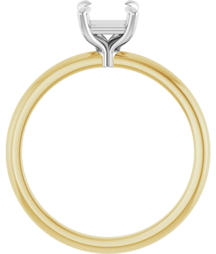 14K Yellow White 5 x 5 mm Square Engagement Ring Mounting (2)