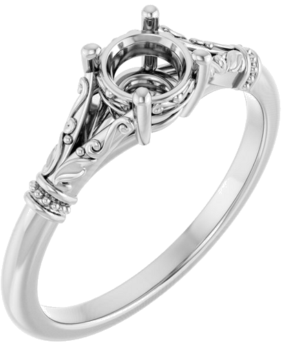 Sužadėtuvių Žiedas „Split Shank“ 925 Sidabro Round 5.2mm (1)