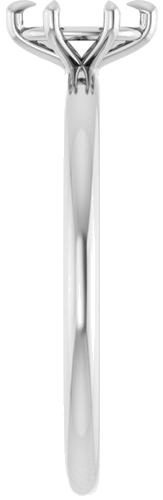 14K White 6x4 mm Oval Solitaire Engagement Ring Mounting (4)