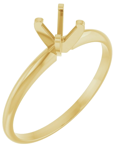 14K Yellow 4.6 mm Round Ultra-Lightweight Solitaire Engagement Ring Mounting (1)